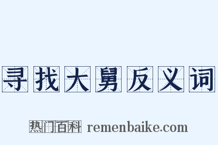 寻找大舅反义词是什么意思的图片